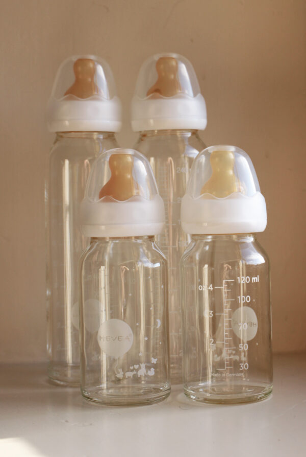 Hevea - Baby Glazen flessen 120 ML (2-PACK)