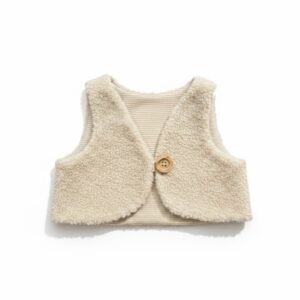 Teddy Gilet Uni met knoop