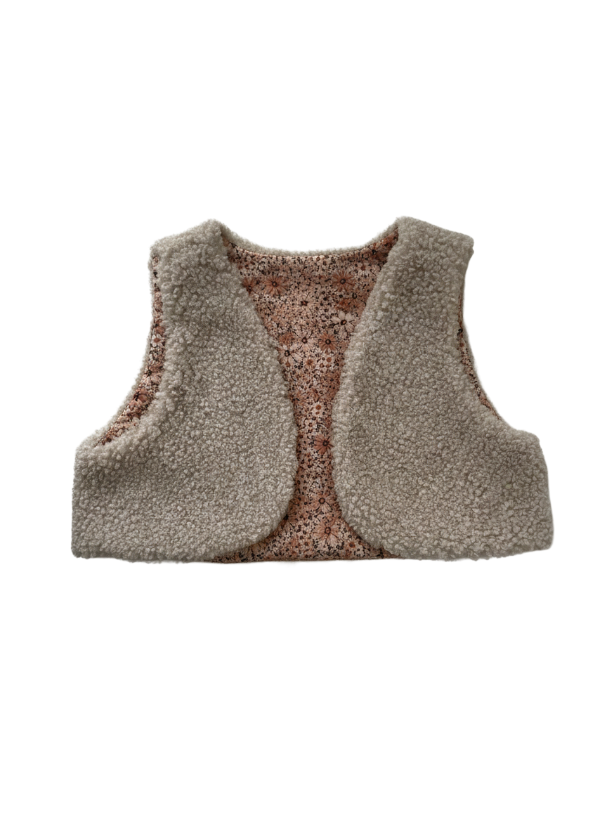 Teddy Gilet Flower New